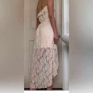 5/$15 M strapless high low lace boho DRESS NWOT
